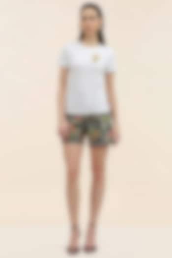 White Cotton T-Shirt by Taangerine Tiger at Pernia's Pop Up Shop