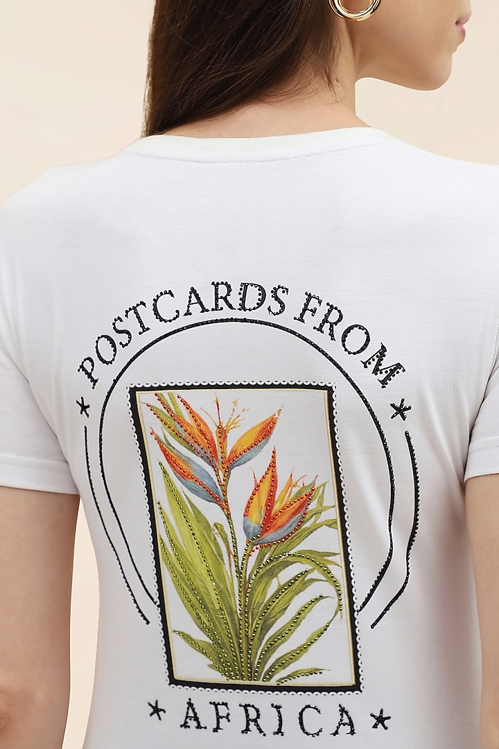 White Cotton T-Shirt by Taangerine Tiger at Pernia's Pop Up Shop
