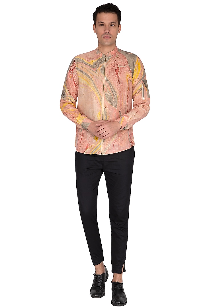 Multi Colored Marble Printed Shirt by The Natty Garb