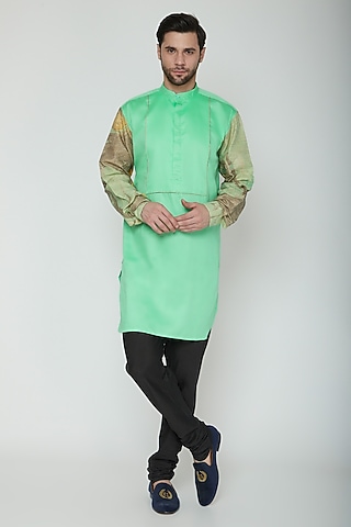 Neo-Mint Green Printed Kurta by The Natty Garb
