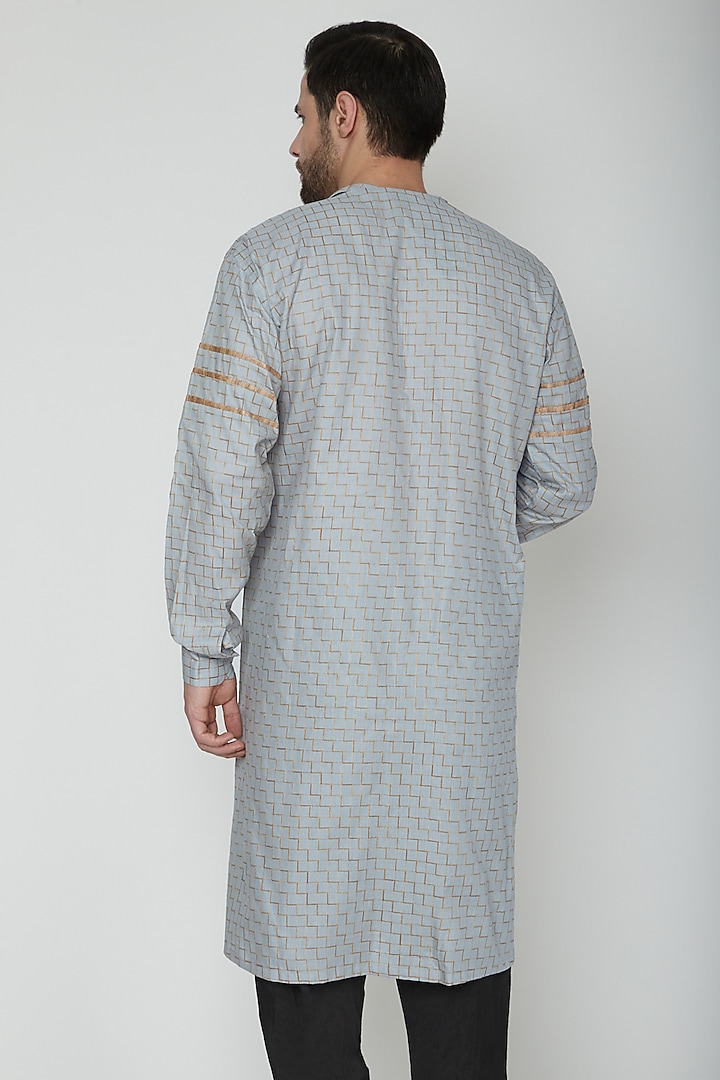Grey & Gold Front Slit Kurta by The Natty Garb at Pernia's Pop Up Shop