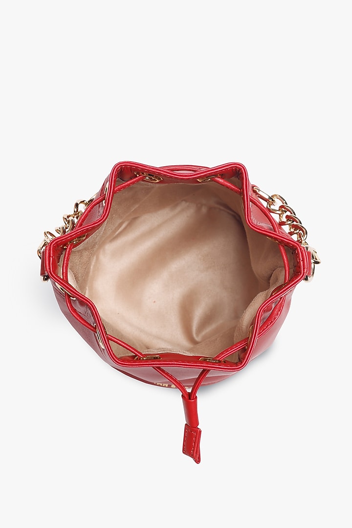 Red Leather Bucket Bag by Tan and Loom at Pernia's Pop Up Shop