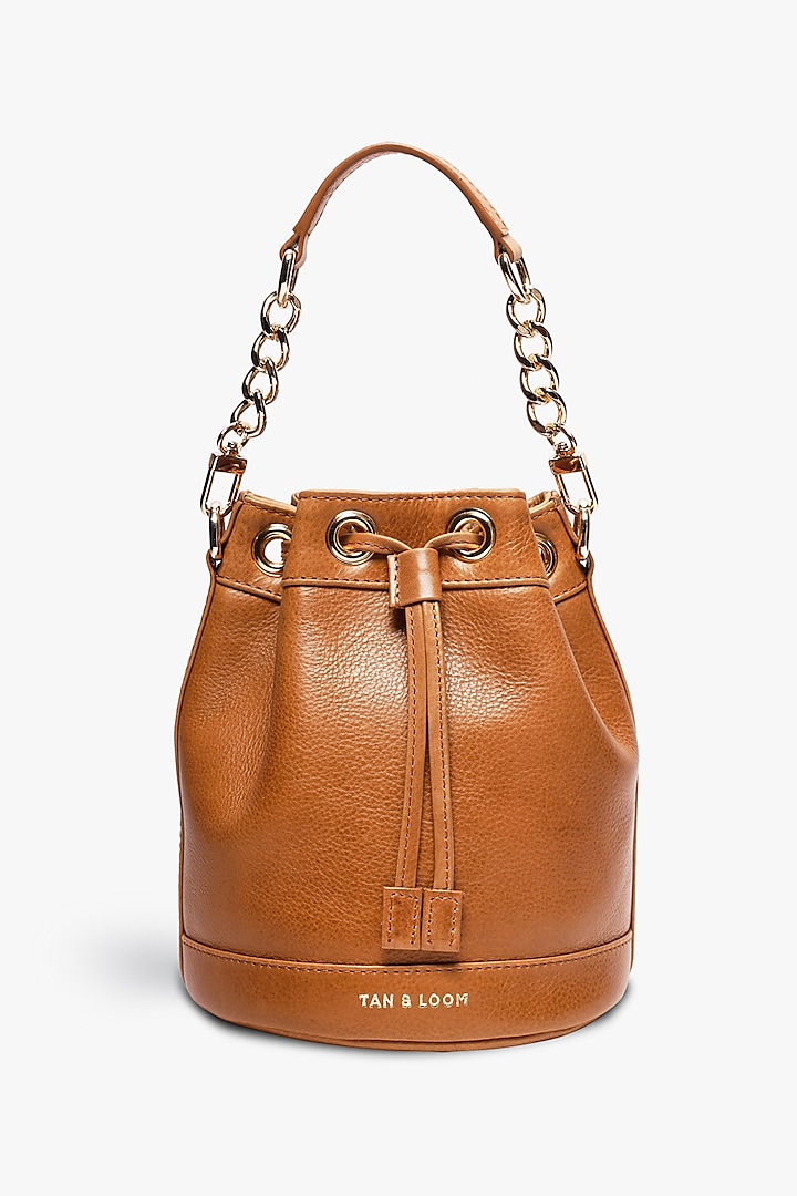 Tan Leather Bucket Bag by Tan and Loom at Pernia's Pop Up Shop