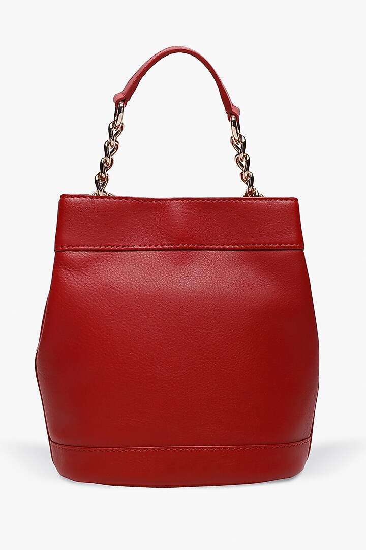 Red Leather Batua Bag by Tan and Loom at Pernia's Pop Up Shop