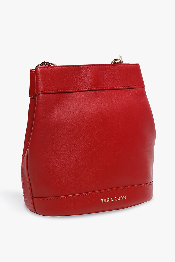 Red Leather Batua Bag by Tan and Loom at Pernia's Pop Up Shop