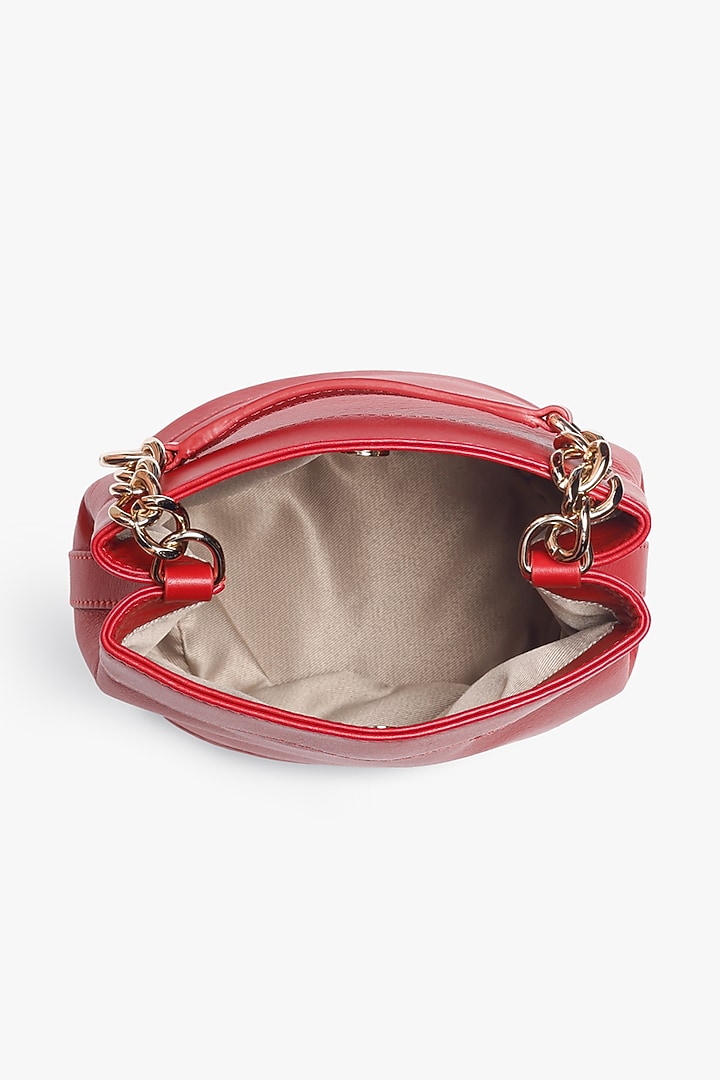 Red Leather Batua Bag by Tan and Loom at Pernia's Pop Up Shop