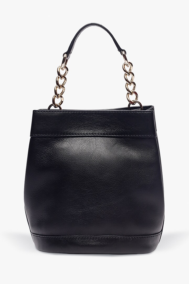 Black Leather Batua Bag by Tan and Loom at Pernia's Pop Up Shop