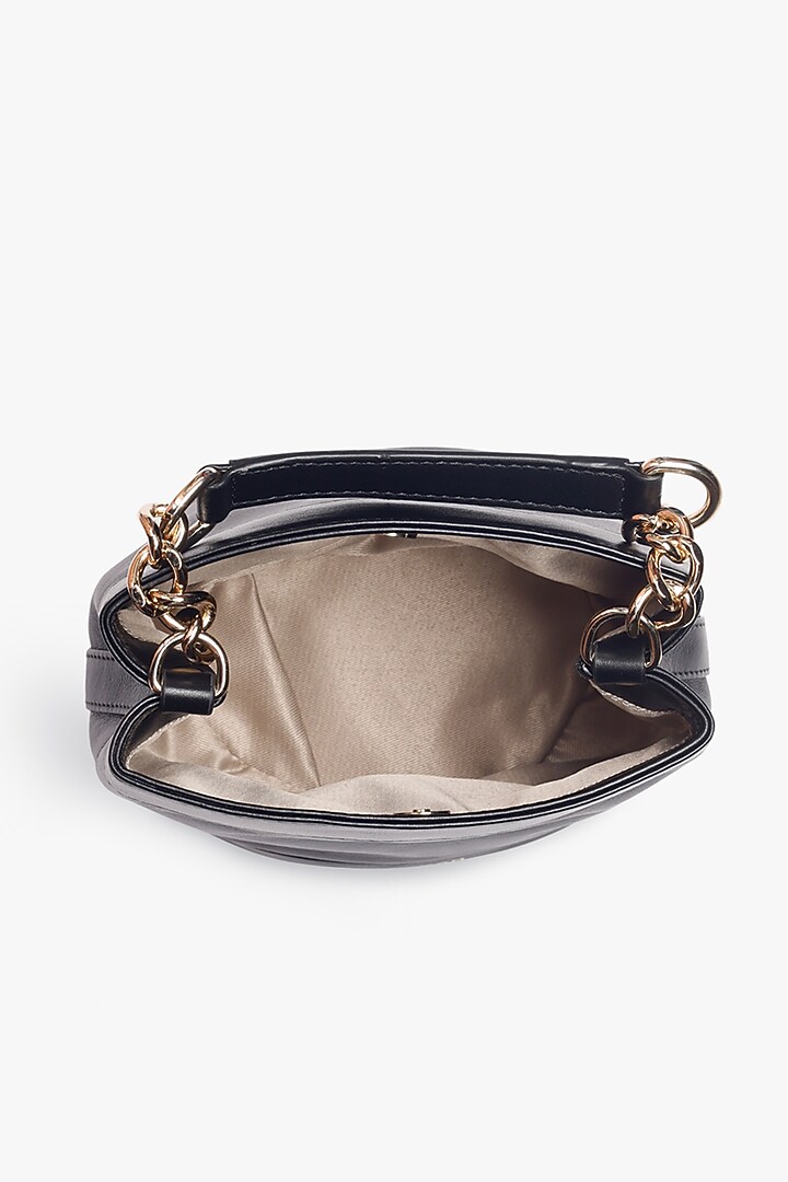 Black Leather Batua Bag by Tan and Loom at Pernia's Pop Up Shop