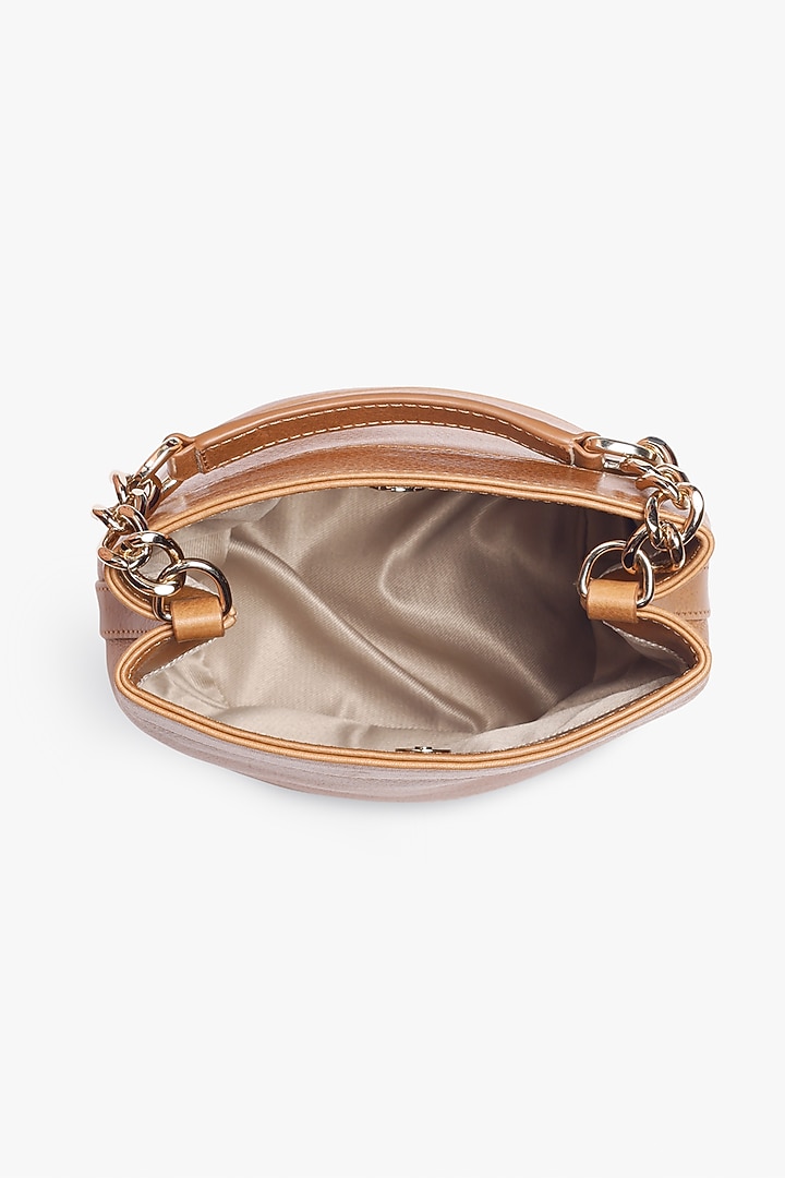 Tan Leather Batua Bag by Tan and Loom at Pernia's Pop Up Shop