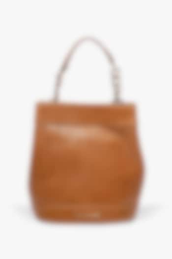 Tan Leather Batua Bag by Tan and Loom