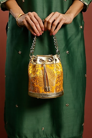 Green Python Printed Bucket Bag Design by Kaeros at Pernia's Pop Up Shop  2023
