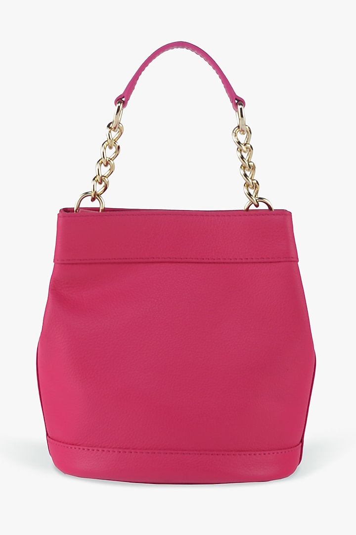 Pink Genuine Leather Batua Bag by Tan and Loom at Pernia's Pop Up Shop