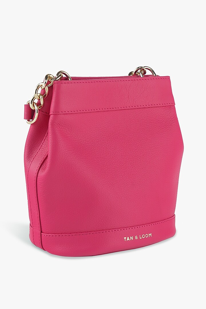Pink Genuine Leather Batua Bag by Tan and Loom at Pernia's Pop Up Shop