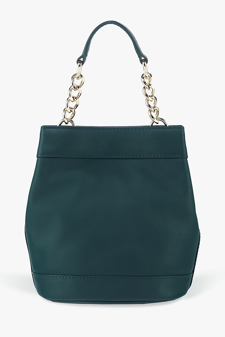Green Genuine Leather Batua Bag by Tan and Loom at Pernia's Pop Up Shop