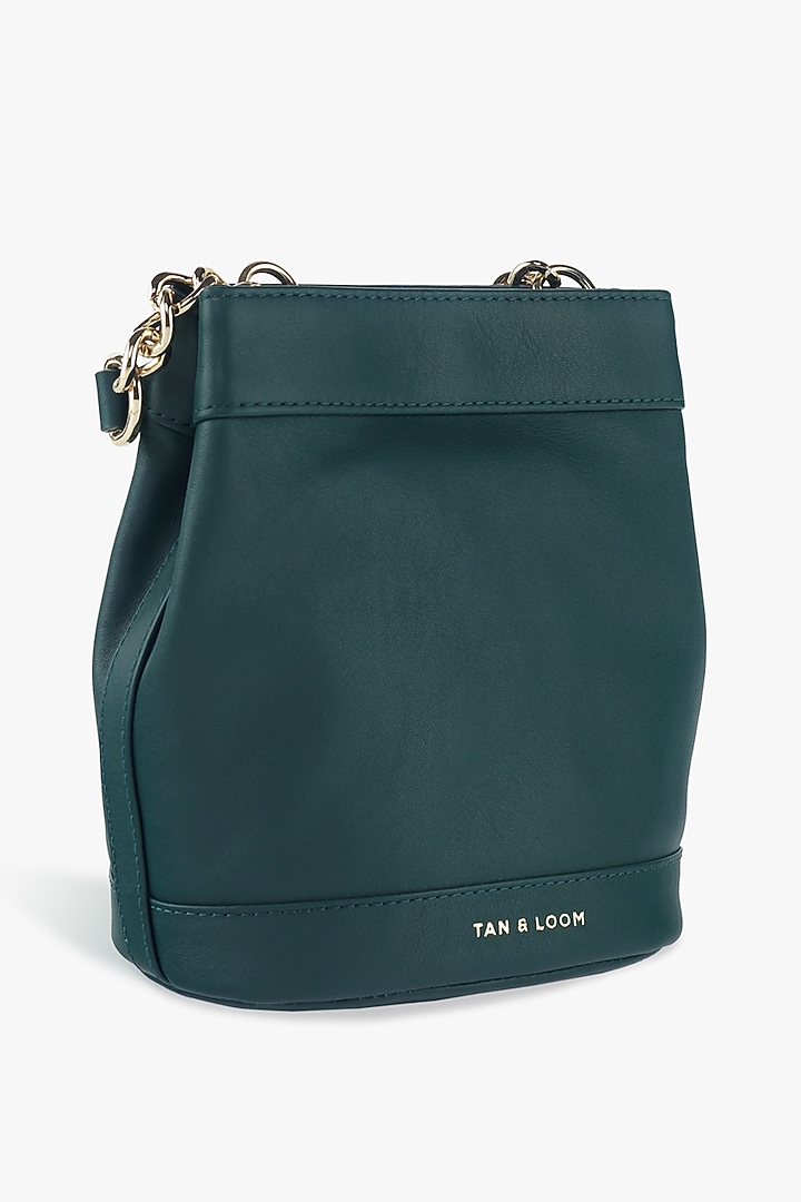 Green Genuine Leather Batua Bag by Tan and Loom at Pernia's Pop Up Shop