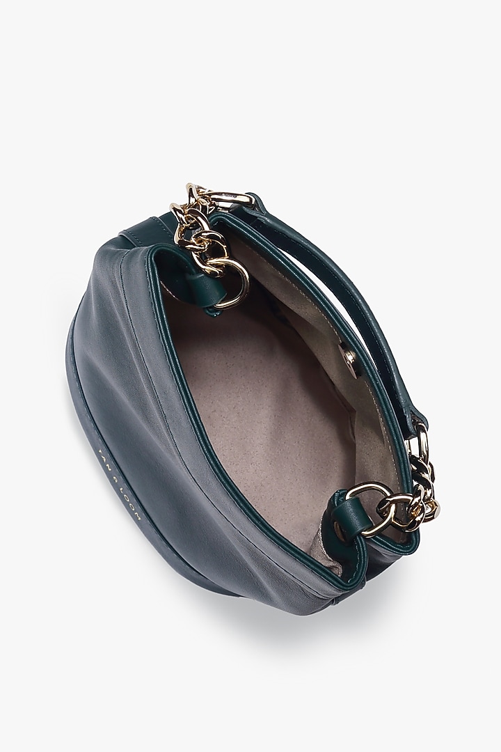 Green Genuine Leather Batua Bag by Tan and Loom at Pernia's Pop Up Shop