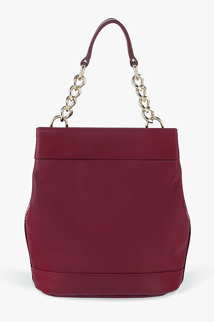 Maroon Genuine Leather Batua Bag by Tan and Loom at Pernia's Pop Up Shop