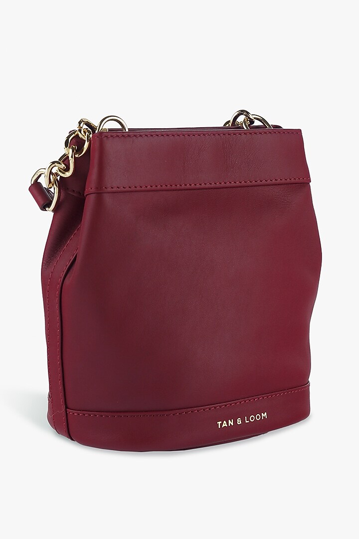 Maroon Genuine Leather Batua Bag by Tan and Loom at Pernia's Pop Up Shop
