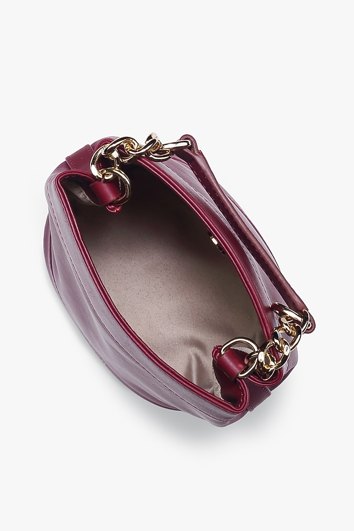 Maroon Genuine Leather Batua Bag by Tan and Loom at Pernia's Pop Up Shop