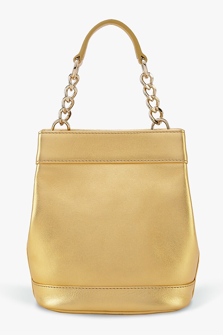 Gold Genuine Leather Batua Bag by Tan and Loom at Pernia's Pop Up Shop
