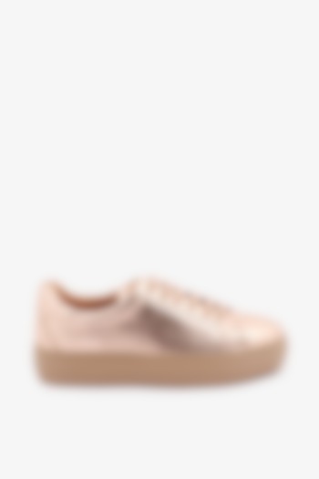 Rose Gold Leather Sneakers by Toni Rossi