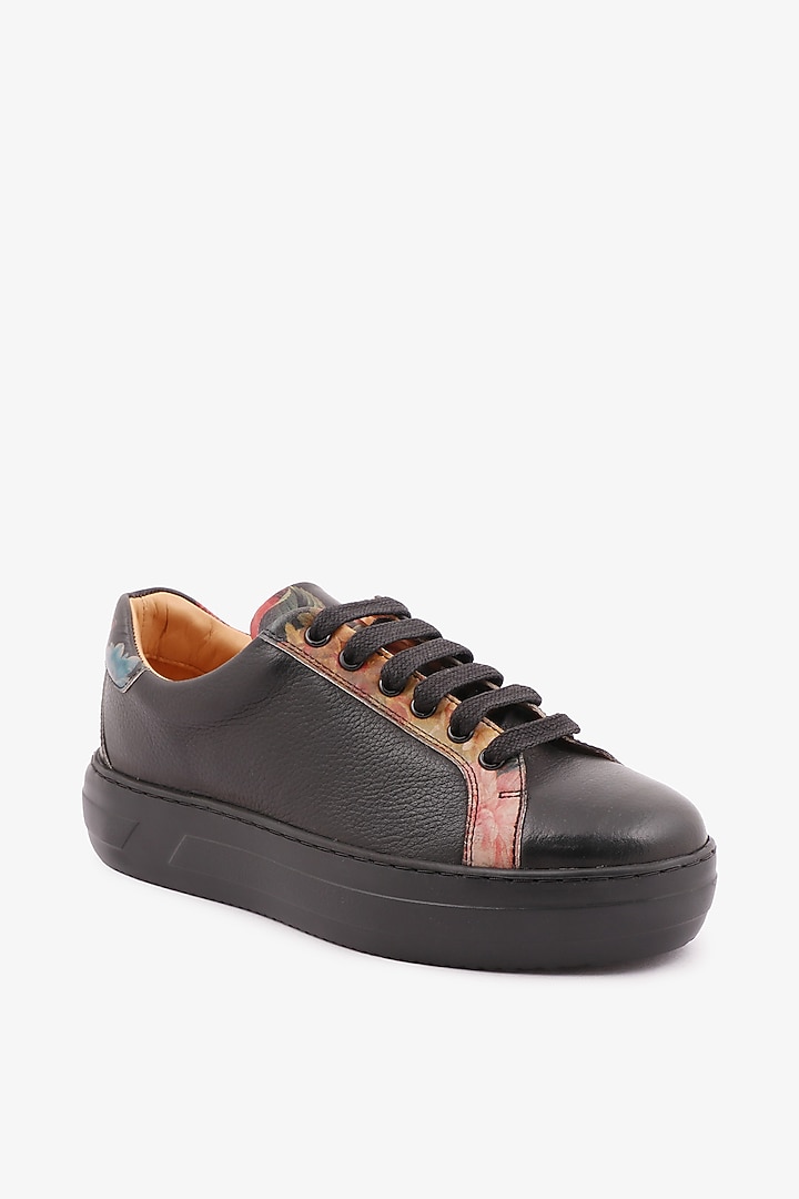 Black Leather Sneakers by Toni Rossi at Pernia's Pop Up Shop