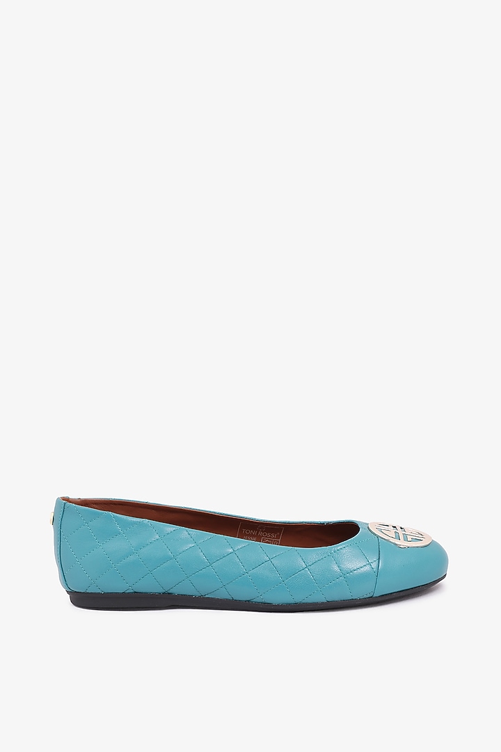 Teal Napa Leather Ballerinas by Toni Rossi at Pernia's Pop Up Shop
