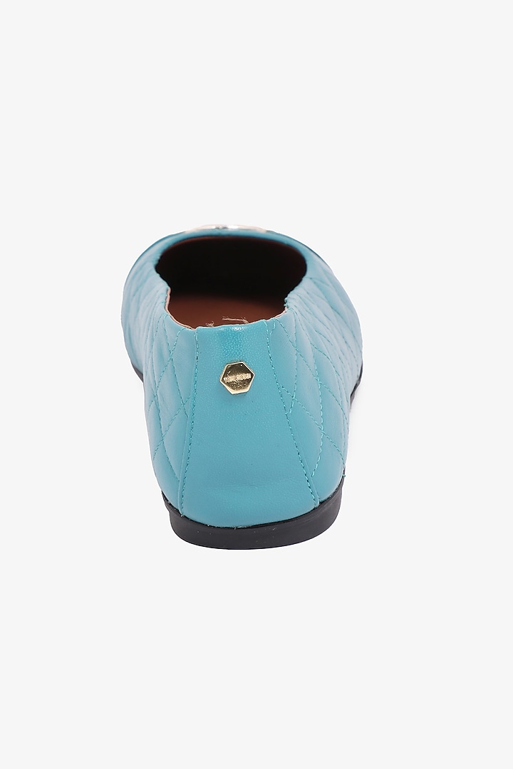 Teal Napa Leather Ballerinas by Toni Rossi at Pernia's Pop Up Shop