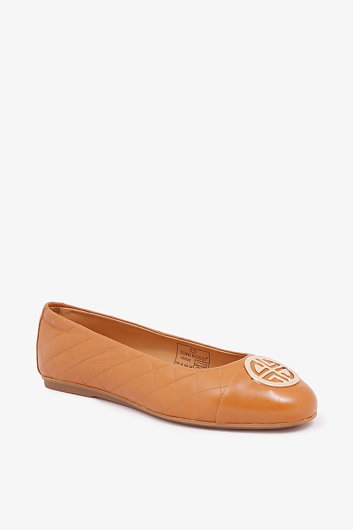 Caramel Napa Leather Ballerinas by Toni Rossi at Pernia's Pop Up Shop