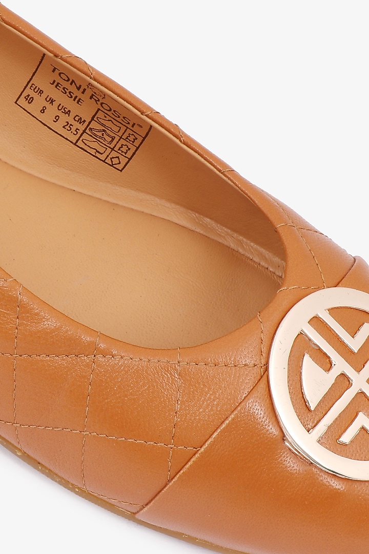 Caramel Napa Leather Ballerinas by Toni Rossi at Pernia's Pop Up Shop