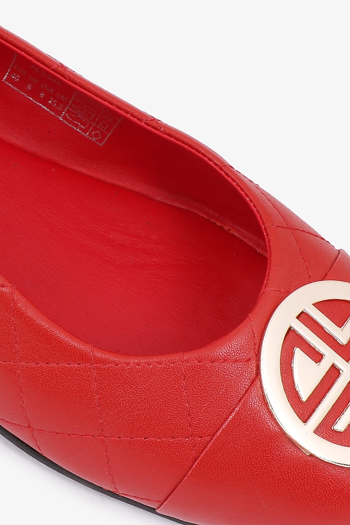 Rosso Napa Leather Ballerinas by Toni Rossi at Pernia's Pop Up Shop