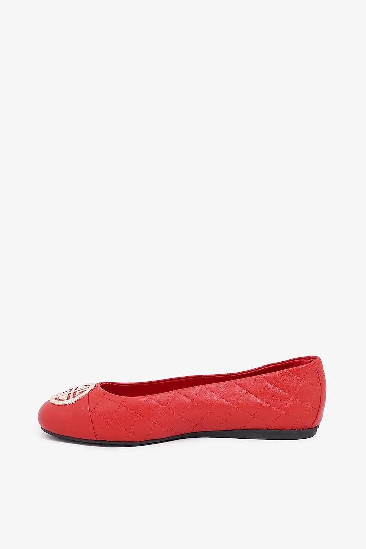 Rosso Napa Leather Ballerinas by Toni Rossi at Pernia's Pop Up Shop