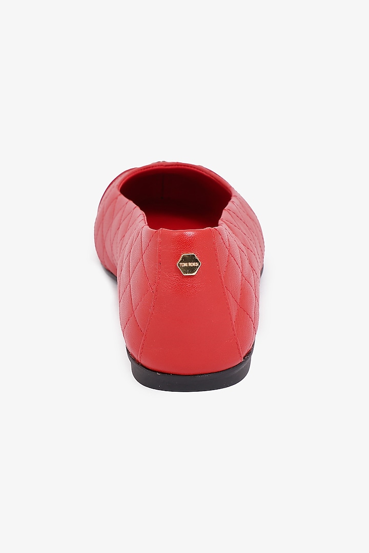 Rosso Napa Leather Ballerinas by Toni Rossi at Pernia's Pop Up Shop