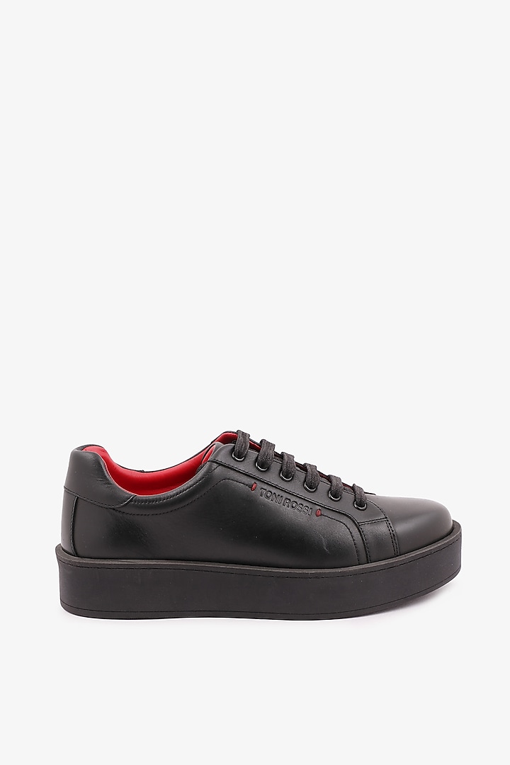 Black Leather Sneakers by Toni Rossi