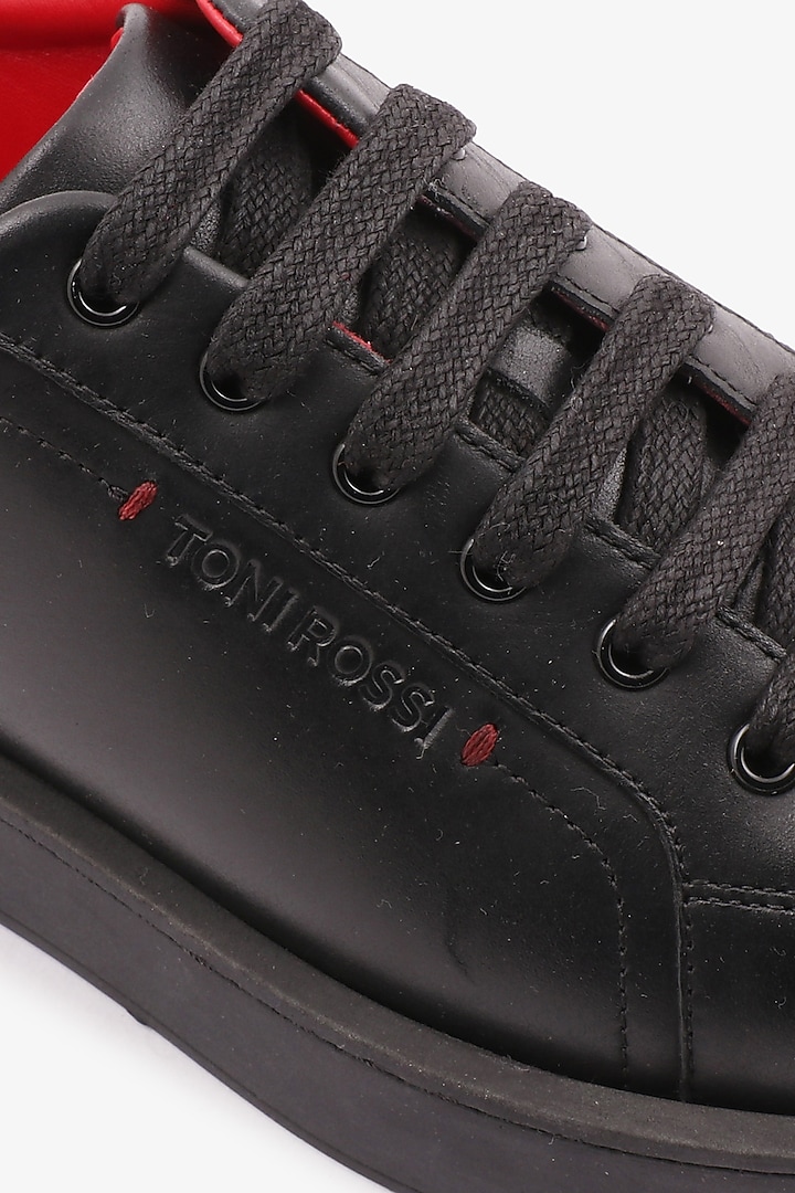 Black Leather Sneakers by Toni Rossi at Pernia's Pop Up Shop