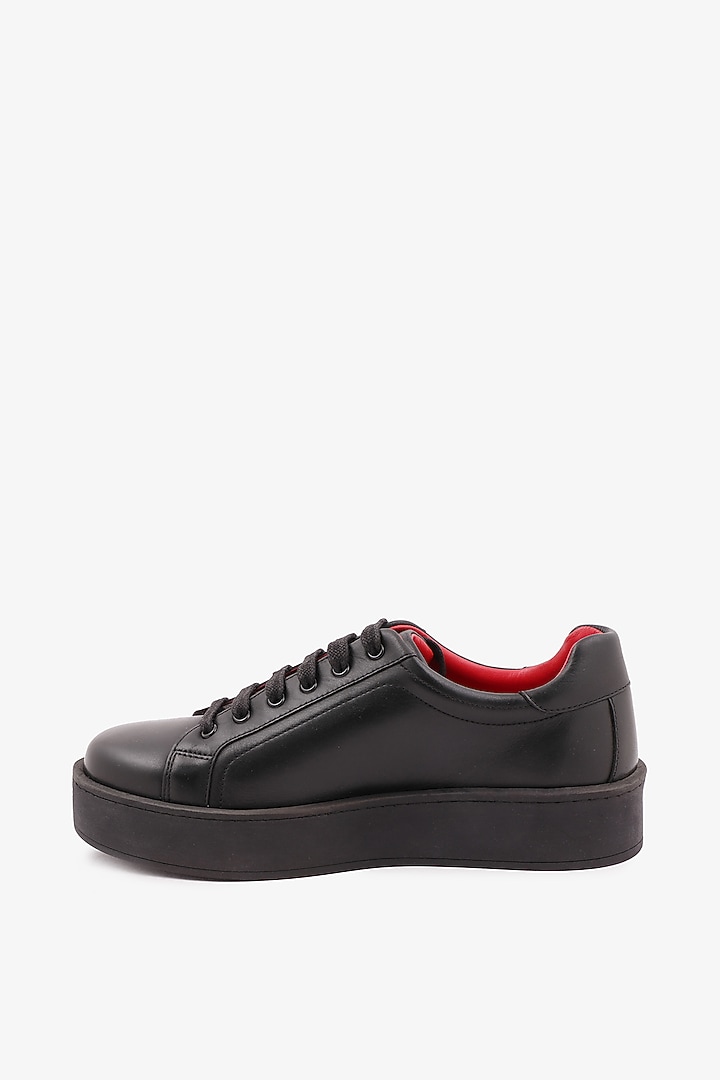 Black Leather Sneakers by Toni Rossi at Pernia's Pop Up Shop