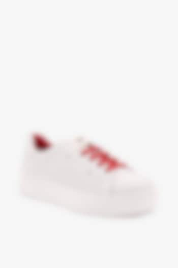 White Leather Sneakers by Toni Rossi at Pernia's Pop Up Shop