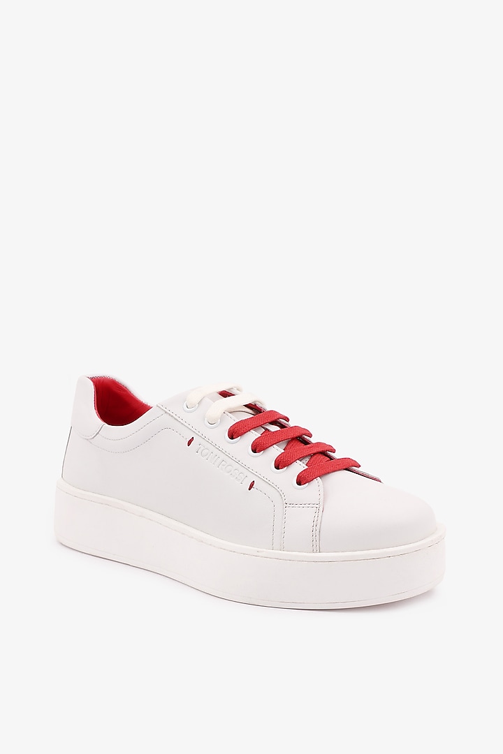 White Leather Sneakers by Toni Rossi at Pernia's Pop Up Shop