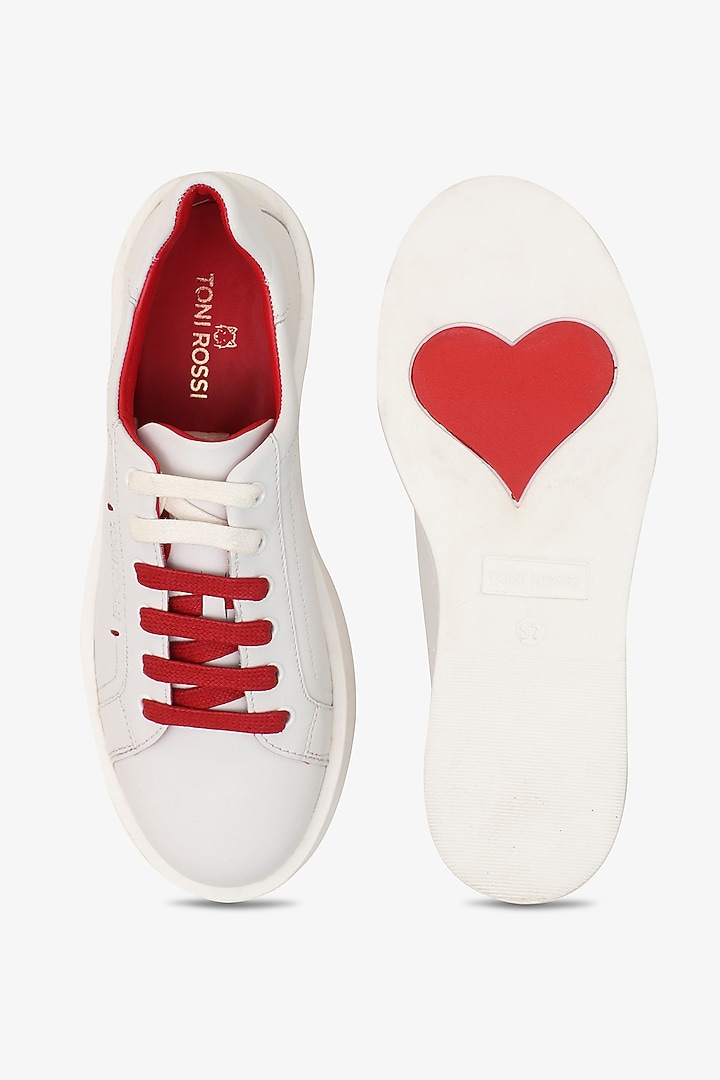 White Leather Sneakers by Toni Rossi at Pernia's Pop Up Shop