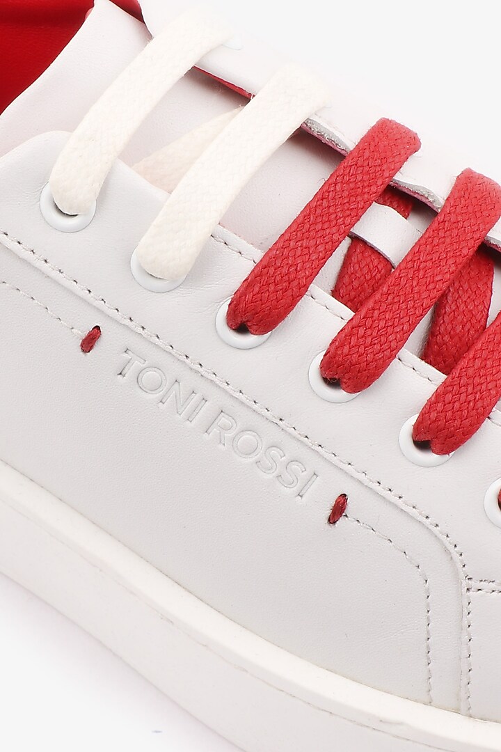 White Leather Sneakers by Toni Rossi at Pernia's Pop Up Shop