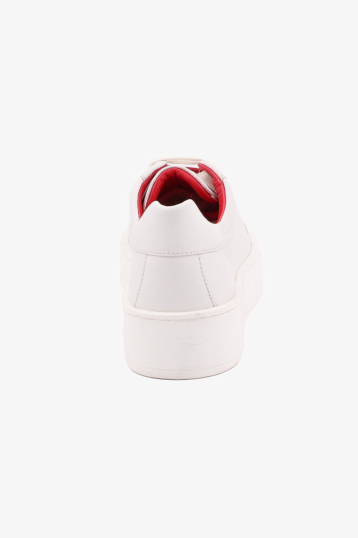 White Leather Sneakers by Toni Rossi at Pernia's Pop Up Shop