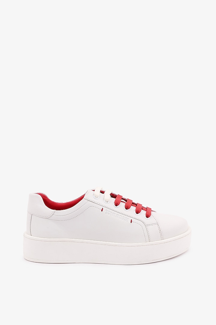 White Leather Sneakers by Toni Rossi at Pernia's Pop Up Shop