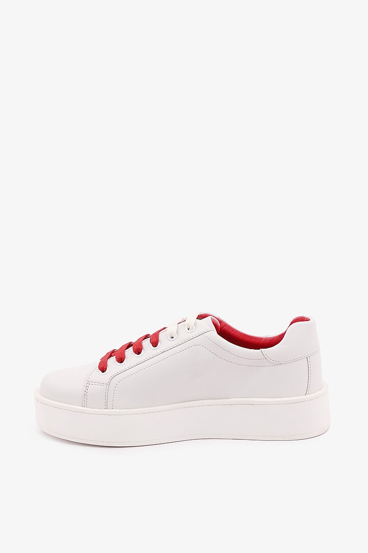 White Leather Sneakers by Toni Rossi at Pernia's Pop Up Shop