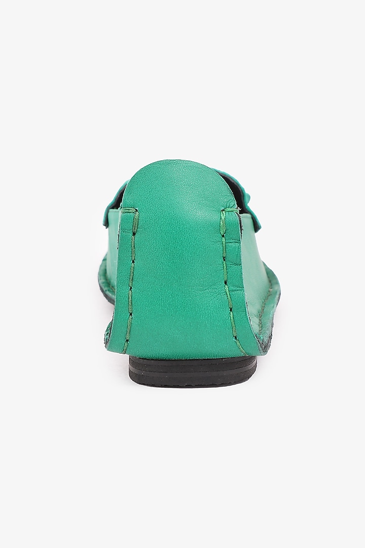 Green Leather Floral Loafers by Toni Rossi at Pernia's Pop Up Shop
