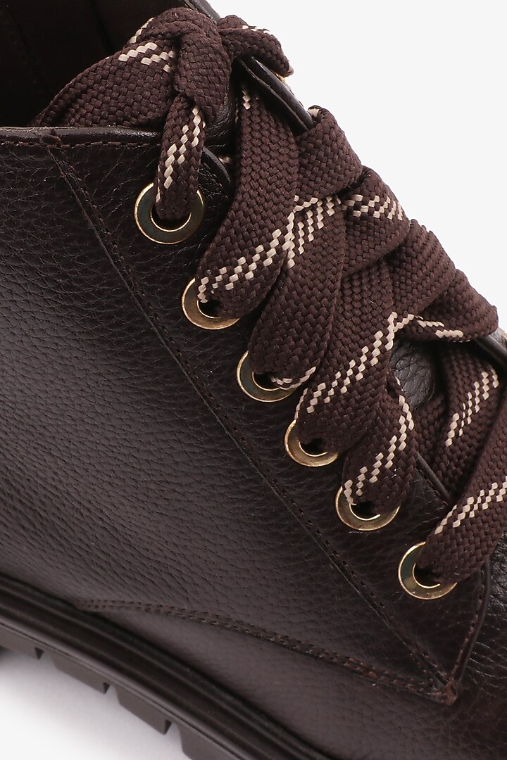 Brown Leather Hand Finished Boots by Toni Rossi at Pernia's Pop Up Shop