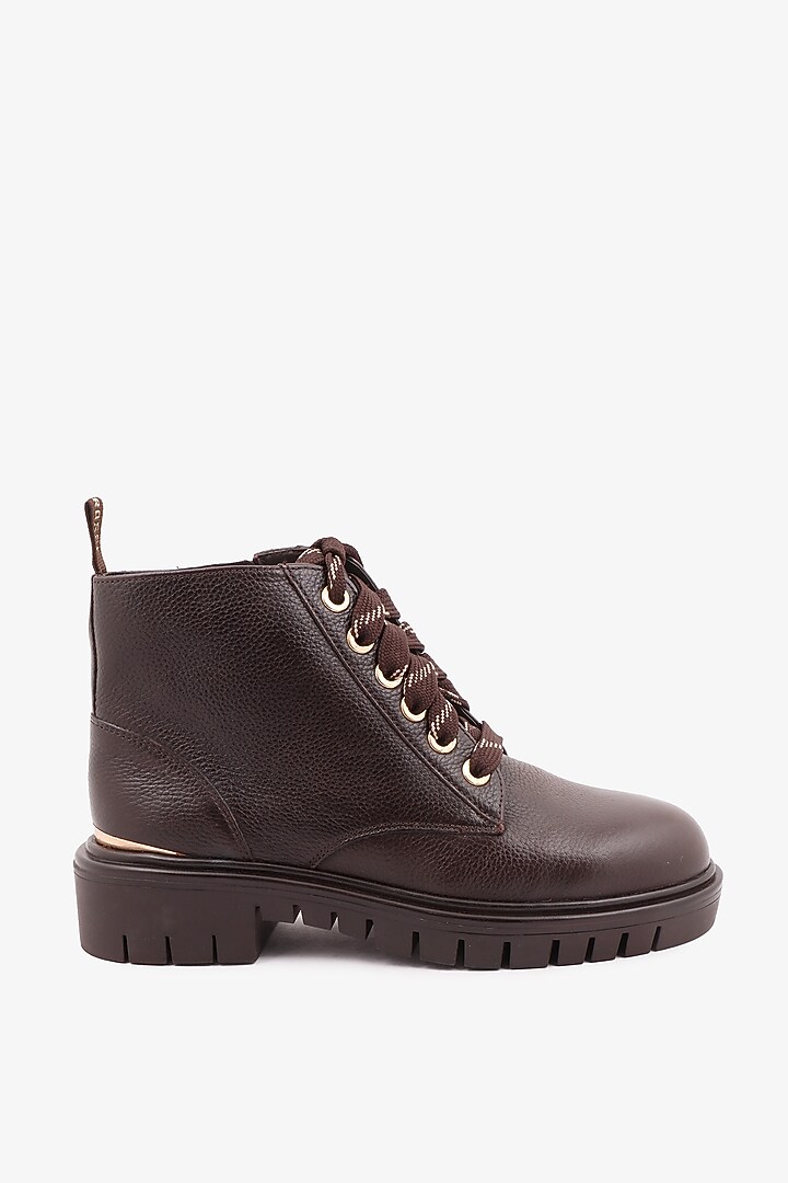 Brown Leather Hand Finished Boots by Toni Rossi at Pernia's Pop Up Shop