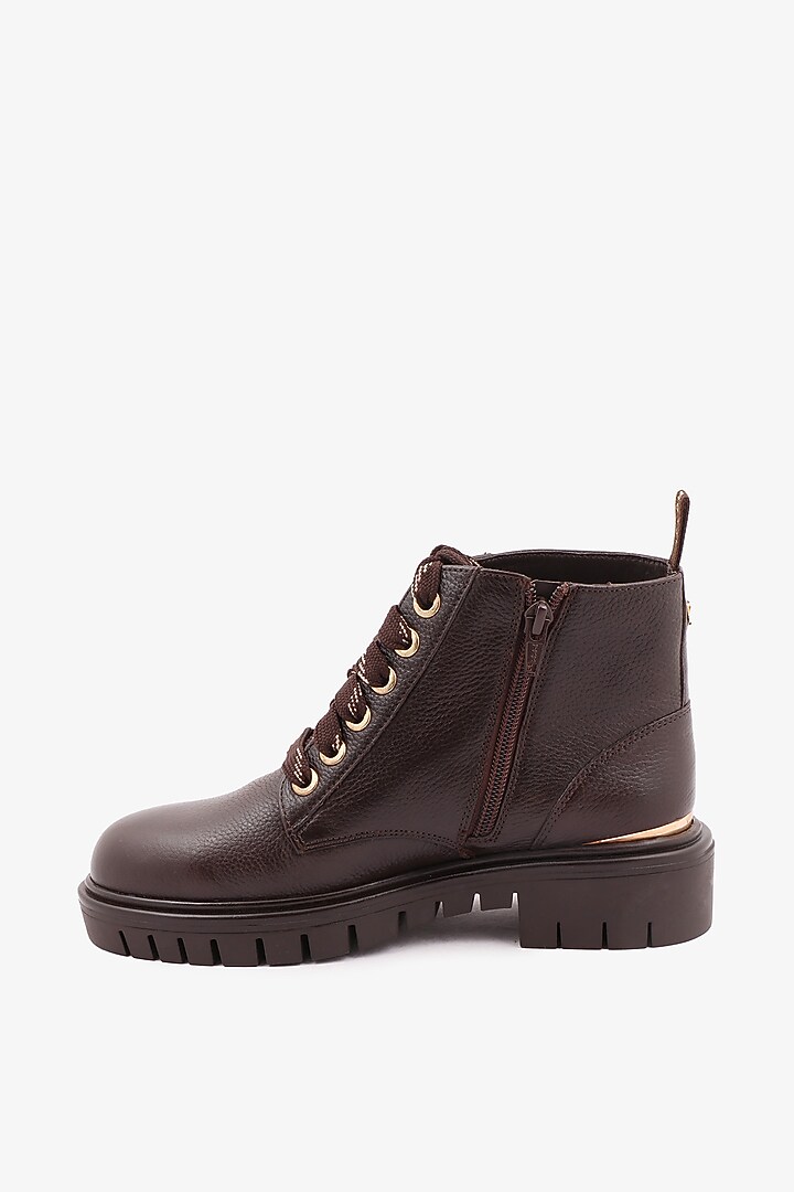Brown Leather Hand Finished Boots by Toni Rossi at Pernia's Pop Up Shop