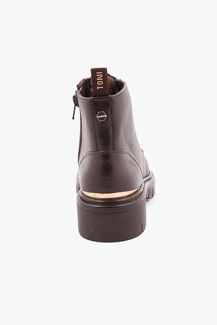 Brown Leather Hand Finished Boots by Toni Rossi at Pernia's Pop Up Shop