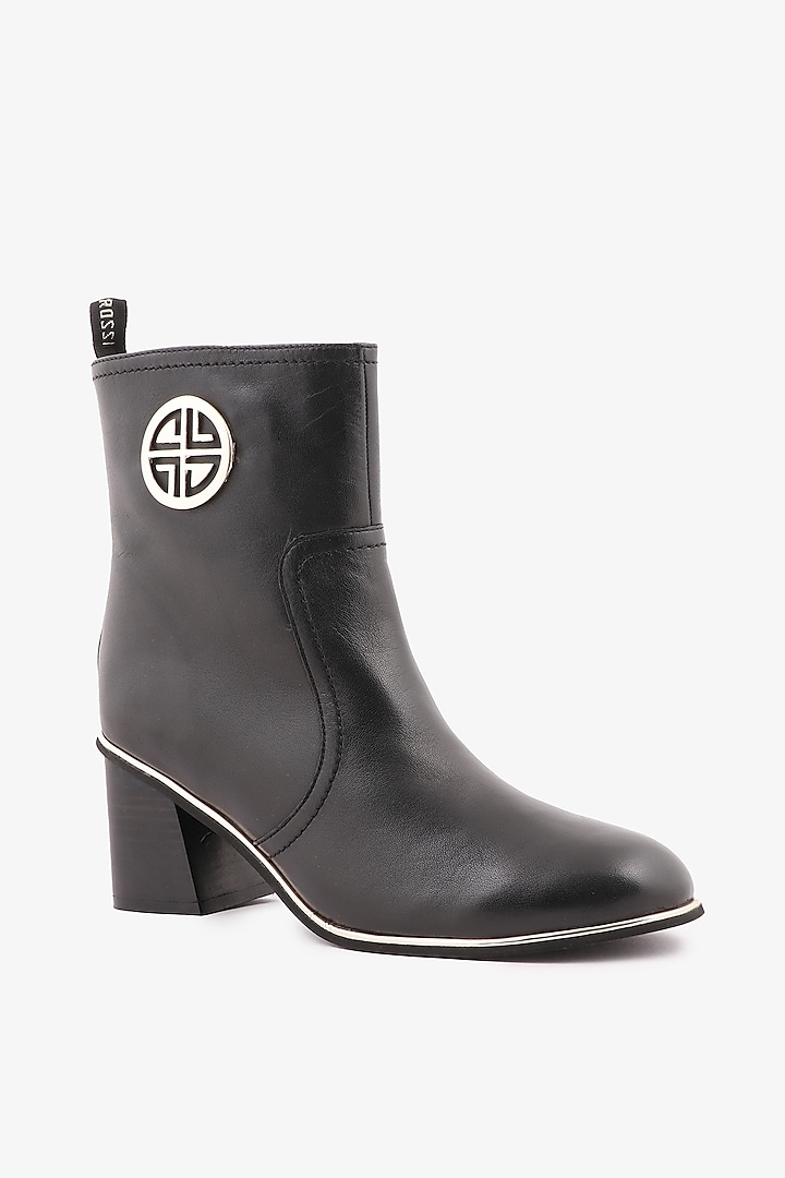 Black Leather Hand Finished Boots by Toni Rossi at Pernia's Pop Up Shop