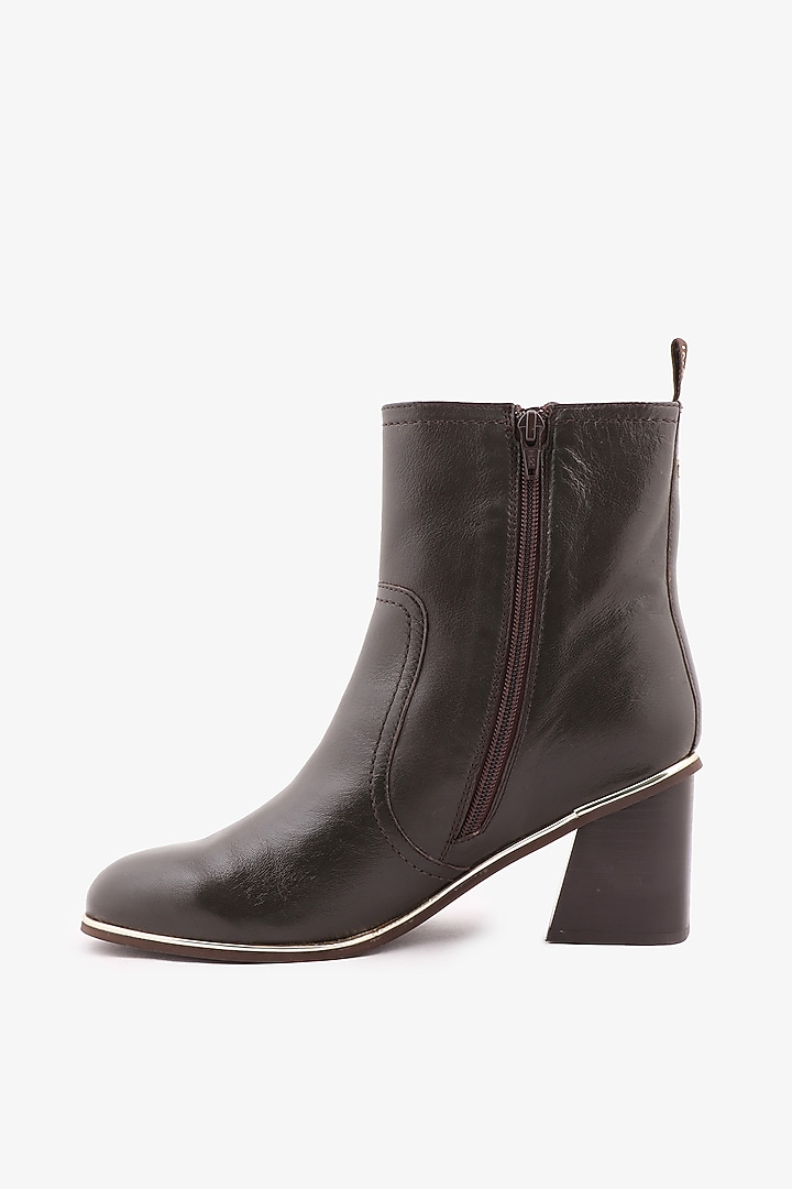 Brown Leather Hand Finished Boots by Toni Rossi at Pernia's Pop Up Shop